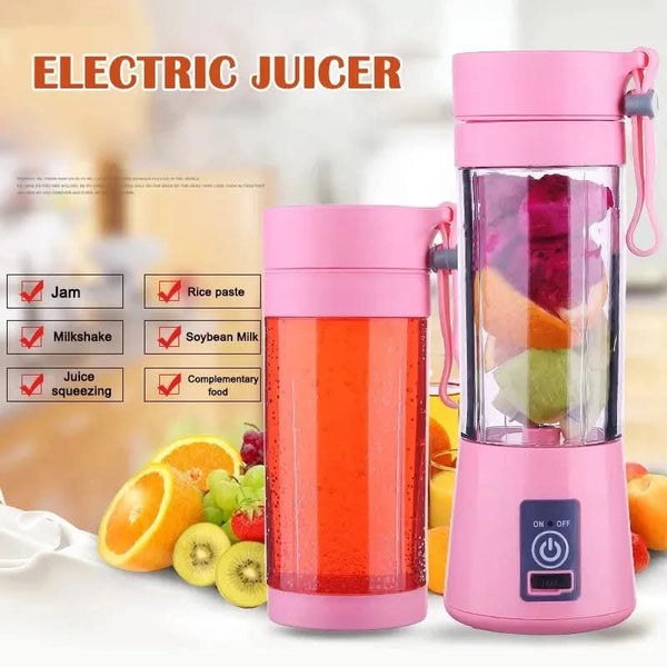 Mini Portable Juicer Blender 380ml  Rechargeable Smoothie Maker with 6 Blades  Fruit & Vegetable Mixer for On-the-Go
