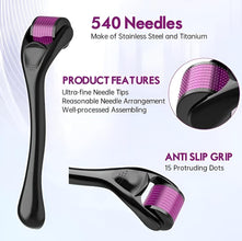 Derma Roller 0.5mm with Hard Acrylic Box – 540 Micro Needles for Hair Growth Anti-Aging Acne Scars Wrinkles and Stretch Marks Removal  Skin Care Beauty Tool for Men and Women