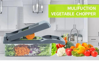 16 in 1 Vegetable Chopper Multifunctional Cutter & Shredder Fruit & Potato Grater with Basket  Carrot Grinder for Kitchen